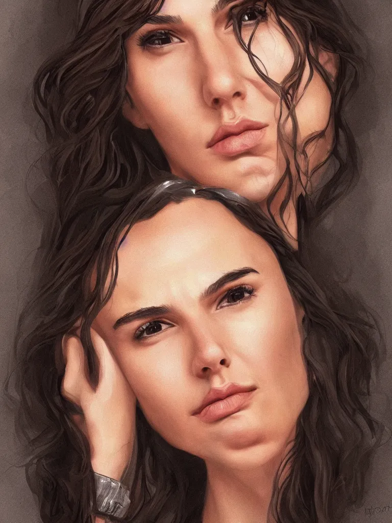 Prompt: a beautiful portrait of gal gadot by Karmen loh and, detailed, proportional, trending on art station, 4k