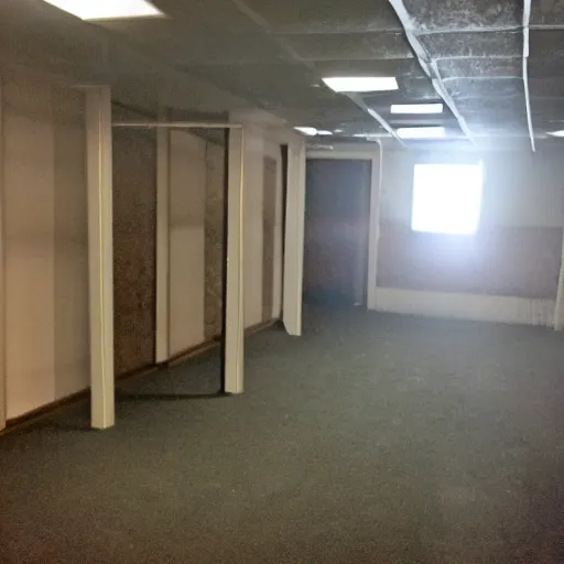 Image similar to low quality photo of the backrooms