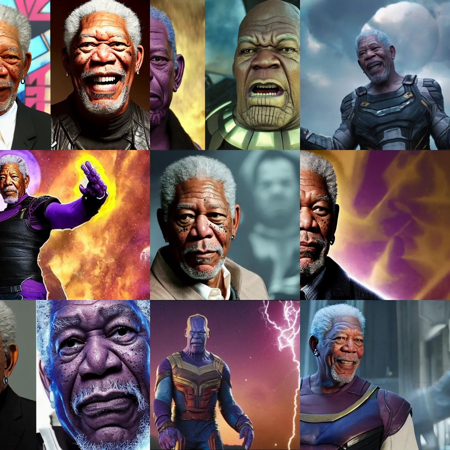 Prompt: Morgan Freeman as Thanos