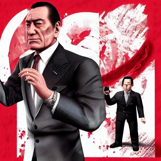 Image similar to Silvio Berlusconi in Yakuza videogame, 8k trending on artstation