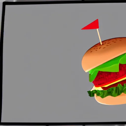 Image similar to an animation reel of a hamburger that's late for school