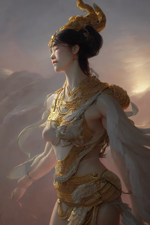 Image similar to goddess of the south korea, highly detailed, digital painting, artstation, concept art, smooth, sharp focus, illustration, unreal engine 5, 8 k, art by artgerm and greg rutkowski and edgar maxence