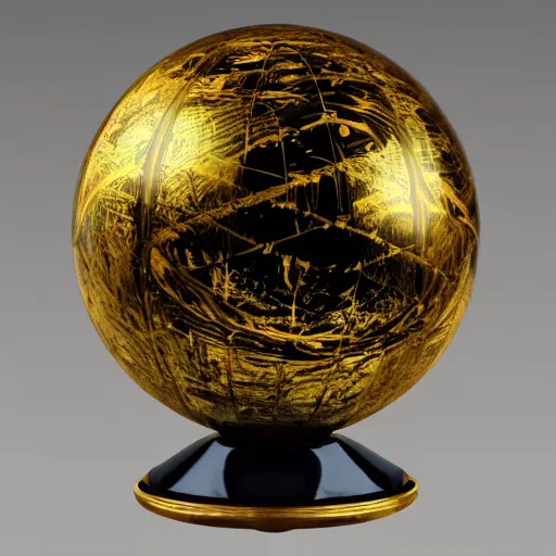 Image similar to a golden sphere handpainted, hyper detailed