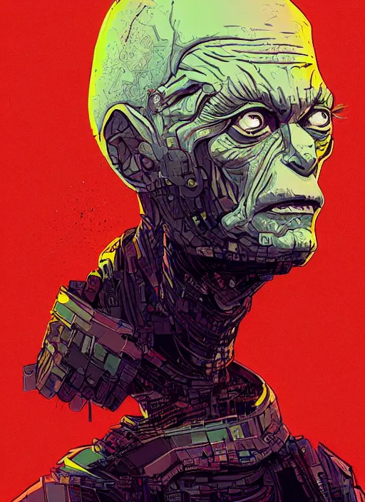 Prompt: portrait of gollum, cyberpunk, artstation, art by petros afshar, tom whalen, laurie greasley and greg rutkowski and ilya kuvshinov