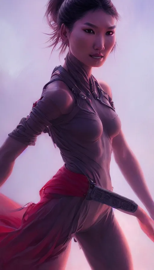 Image similar to road warrior, dance meditation, gemma chan girl portrait, made by stanley artgerm lau, wlop, rossdraws, james jean, andrei riabovitchev, marc simonetti, yoshitaka amano, beksinski artstation, cgsociety