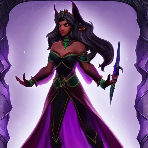 Prompt: dark woman elf, blizzard