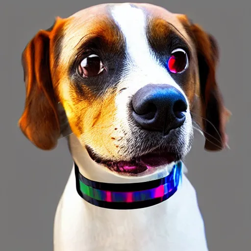 Image similar to A holographic dog collar