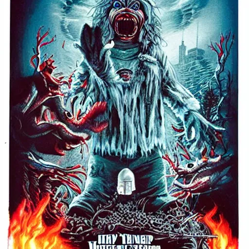 Image similar to a hyper detailed filmic realistic atmospheric wide shot 35mm film photograph of a creature transformation scene from The Thing 1982 in the style of a John Carpenter horror movie