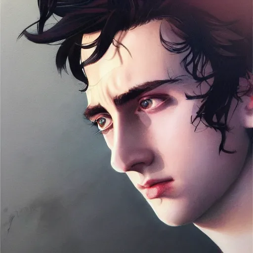 Prompt: timothee chalamet, realistic shaded perfect face, fine details. anime. realistic shaded lighting poster by ilya kuvshinov katsuhiro otomo ghost - in - the - shell, magali villeneuve, artgerm, jeremy lipkin and michael garmash and rob rey