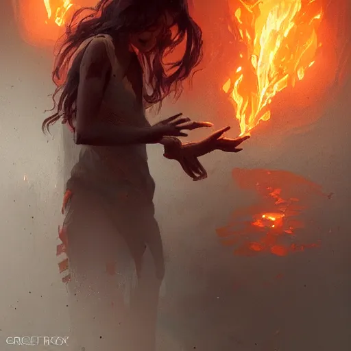 Image similar to a jar full of fire, greg rutkowski