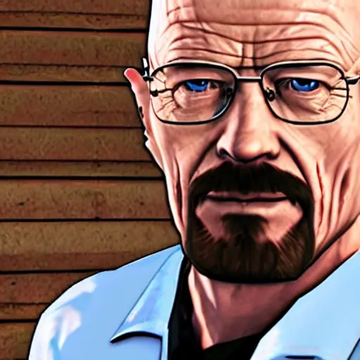 Prompt: walter white as a character on a GTA loading screen