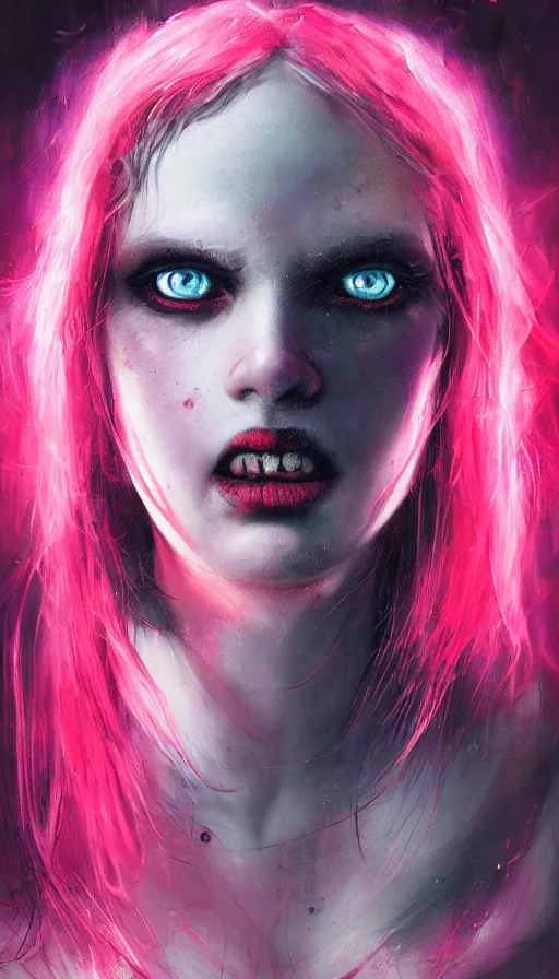 Image similar to shot of blaise girl with pouty aerochrome ( ( ( lips ) ) ), powerful, adorable, expressive eyes, big evil grin, kawaii playful pose of a dancer, greg rutkowski, charlie bowater, yuumei, stephen gammell, unreal 5, daz, hyperrealistic, dark, dynamic lighting, fantasy art, beautiful face