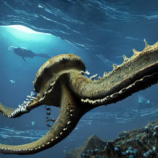 Image similar to architeuthis, ultra realistic, detailed, 8 k