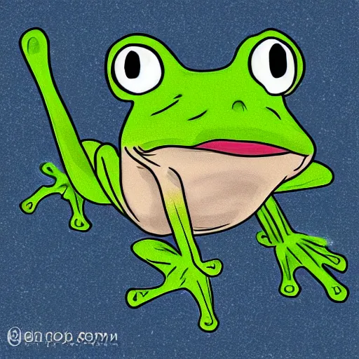 Prompt: omg I saw this cartoon frog huffing copium