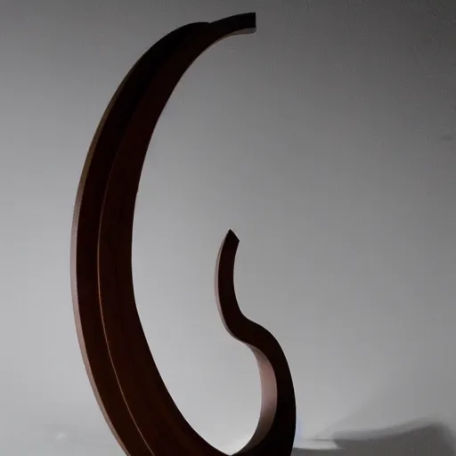 Image similar to circle shaped sculpture, curves, wood, lights