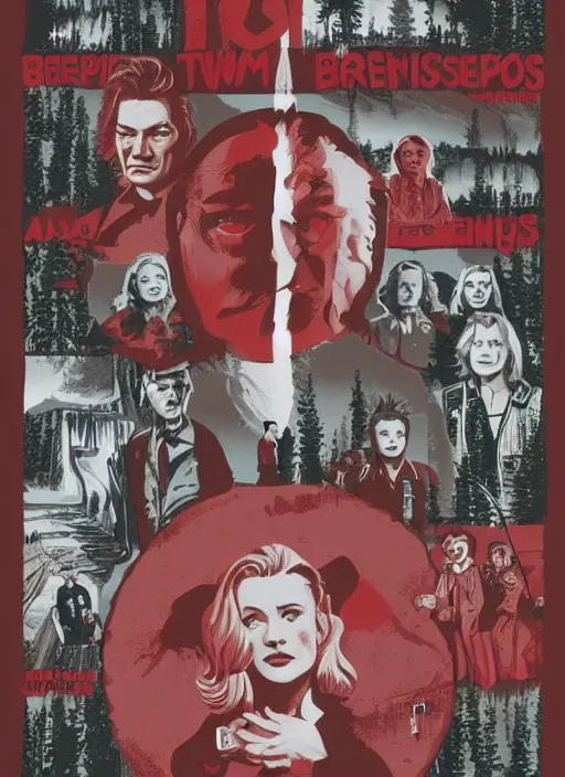 Image similar to twin peaks movie poster art by cliff nielsen