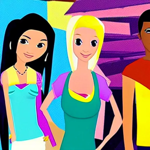 Image similar to still from 6 teen television show