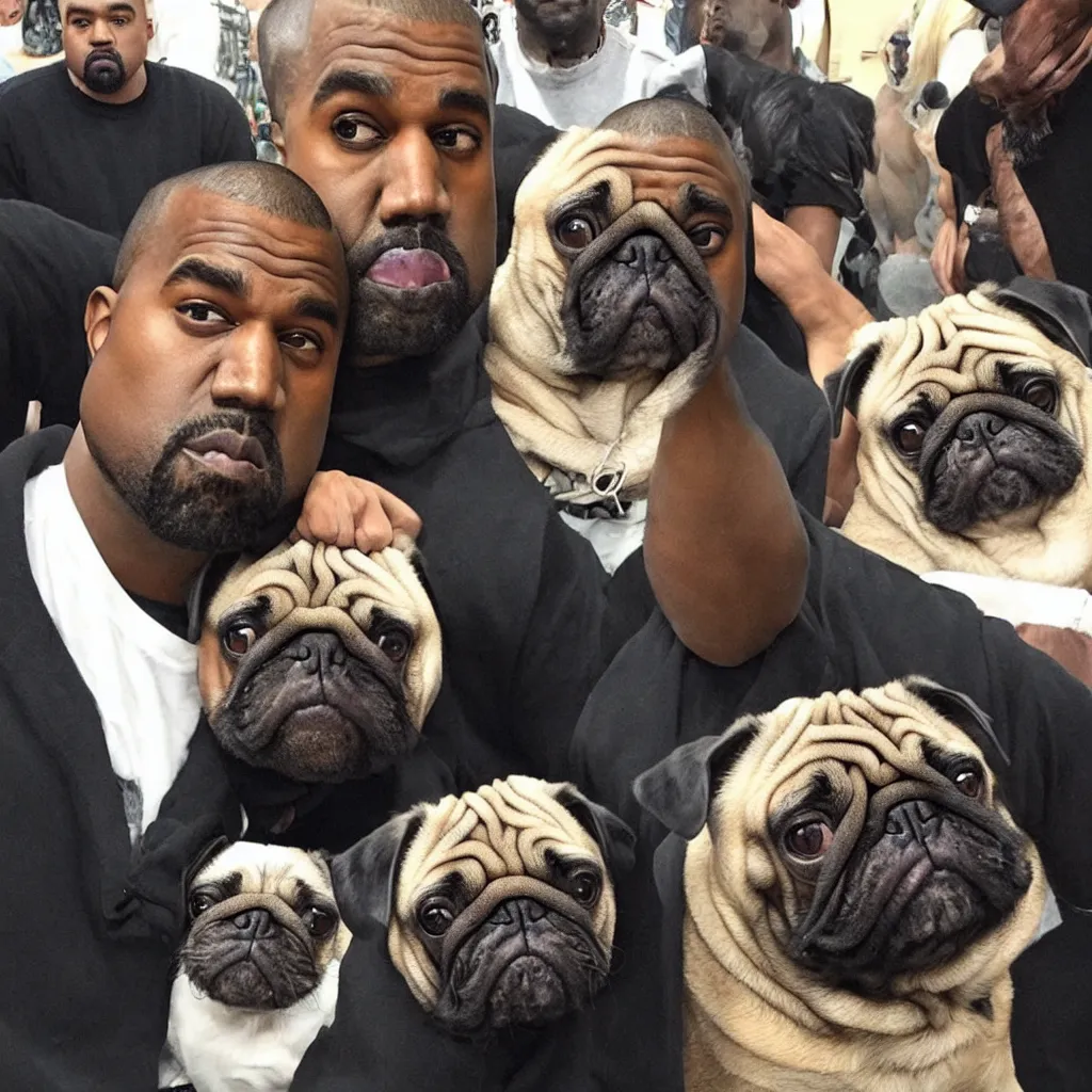 Image similar to kanye west and a pug