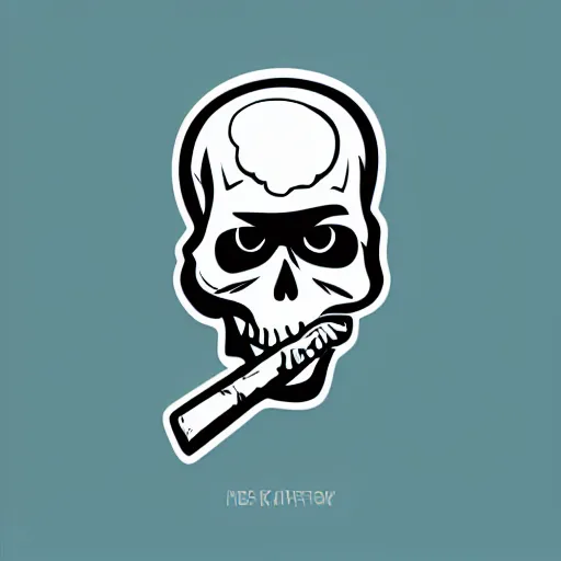 Image similar to a nice vector sticker of a funny smoking skull