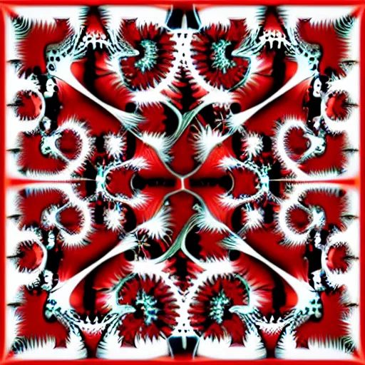 Prompt: a fractal made of interlocking overlapping yin yangs