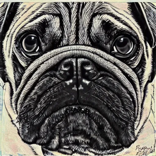 Prompt: pug by Ed Fairburn