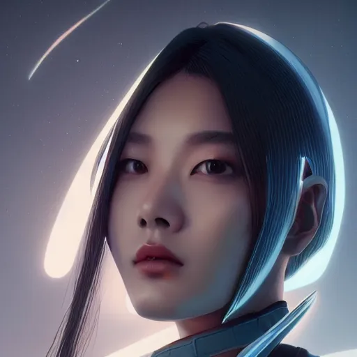 Prompt: Lee Jin-Eun by Vincent Di Fate, rule of thirds, seductive look, beautiful, octane render, masterpiece