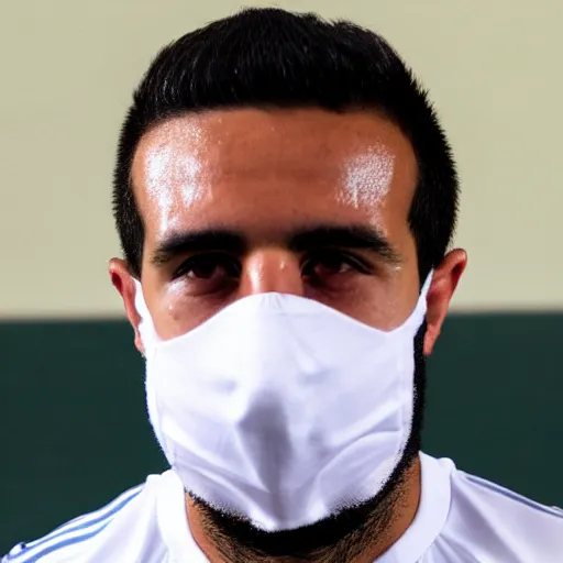 Image similar to middle eastern soccer player with face mask