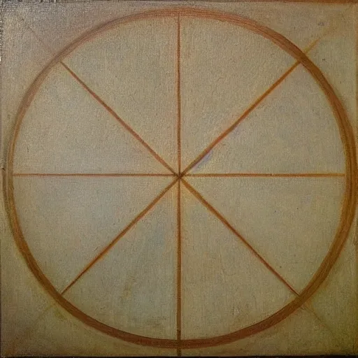 Image similar to oil painting of geometry, by leonardo da vinci