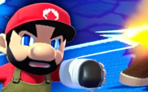 Image similar to drake as a playable fighter in smash bros, gameplay screenshot