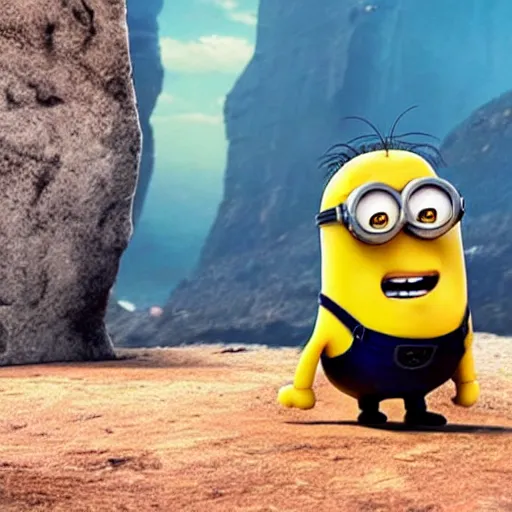 Prompt: the rock in minions, cartoon, detailed, cinematography