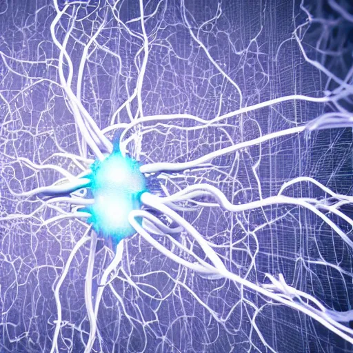 Image similar to 3 d render of neurons connecting and transmitting information