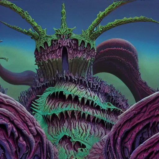 Image similar to chaos queen quelaag by roger dean, hd, hyper detailed, 4 k - h 6 4 0