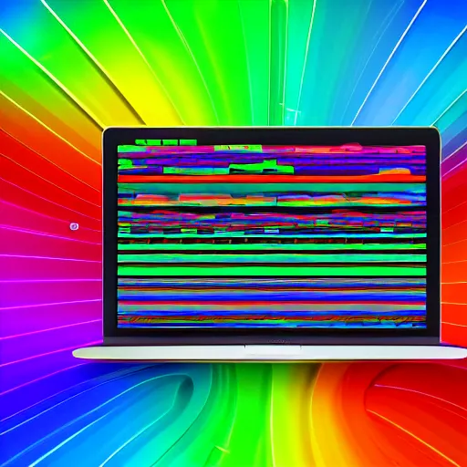 Image similar to audio signal, audio waveform, soundwave, colorful, mac laptop background, colorful, artstation