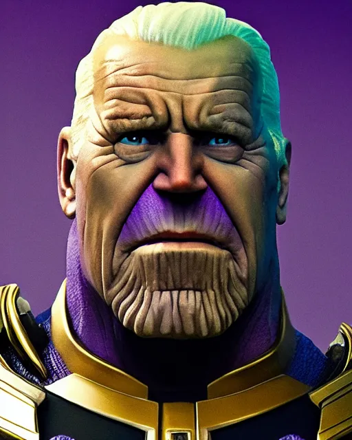 Image similar to Joe Biden as Thanos, DSLR portrait photography