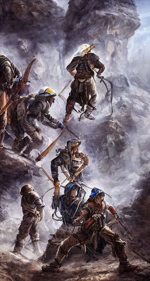 Prompt: Breaker boys working in a mine, epic fantasy art style HD