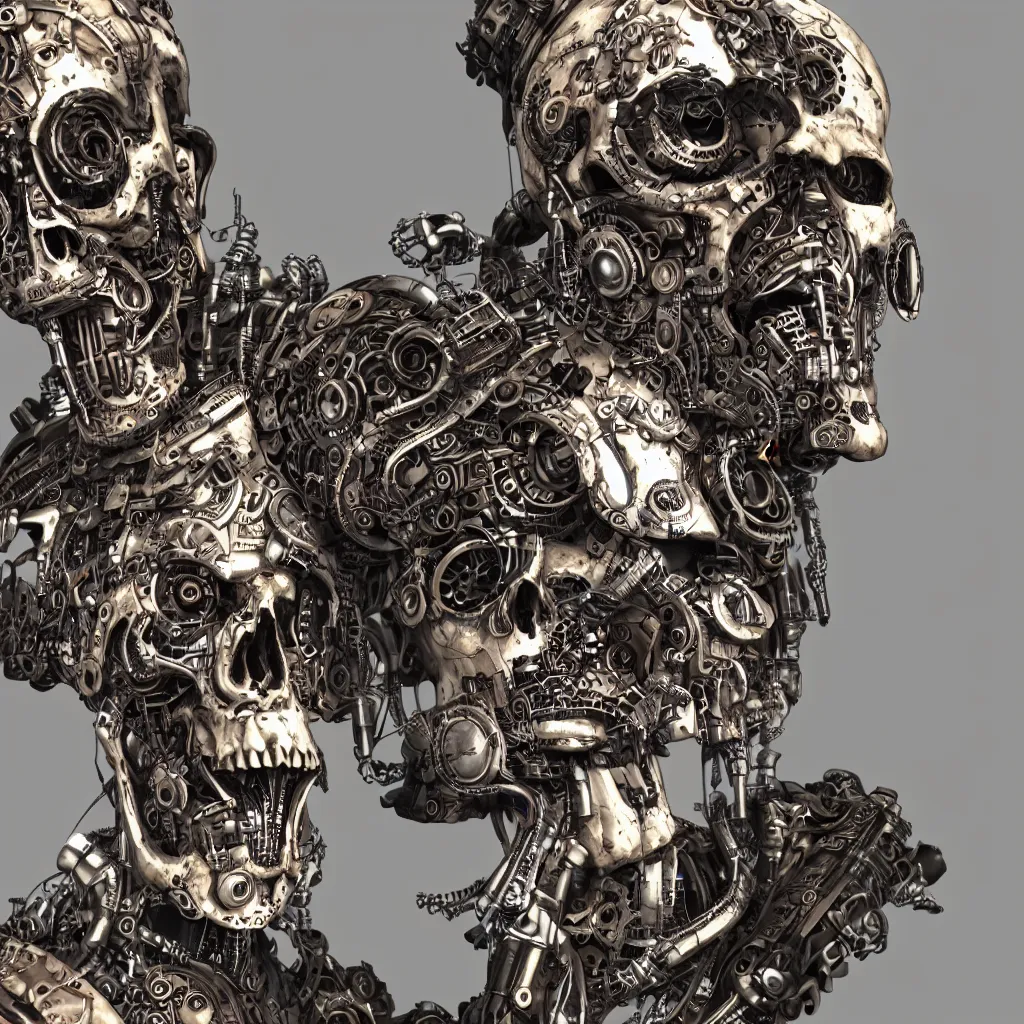 Image similar to steampunk cyborg skull, unreal engine, arstation trending, highly detailed, 8 k