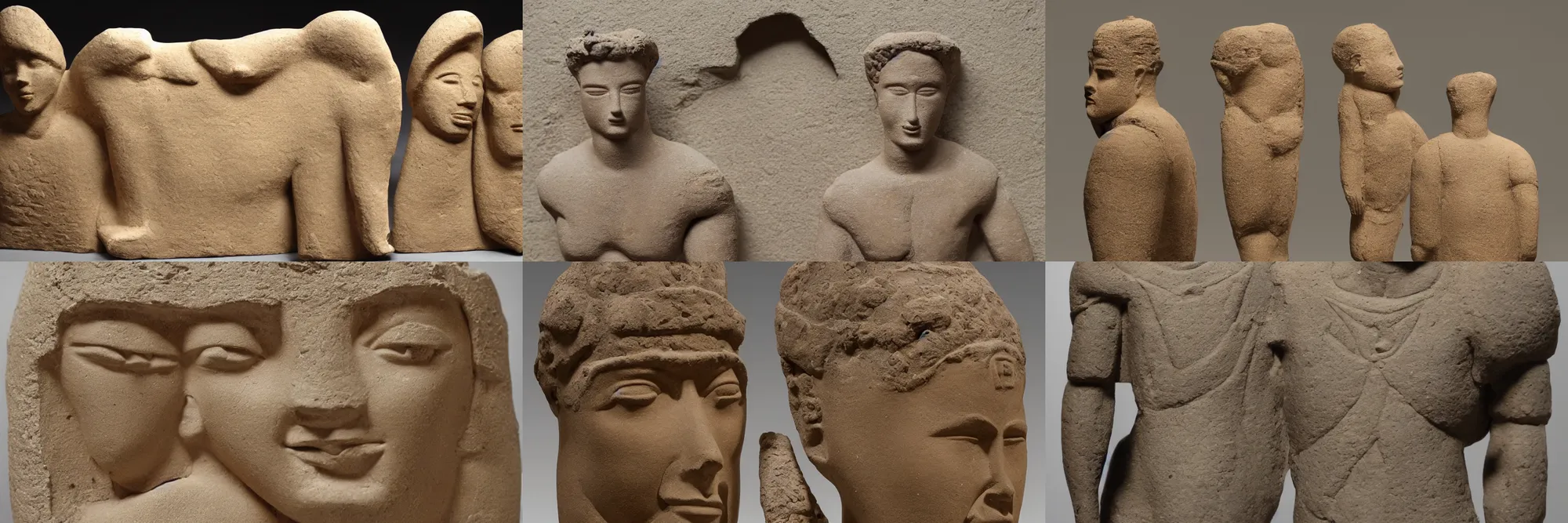 Prompt: ken doll, stonework, art in the style of Mesopotamia 3000 to 4000 BCE