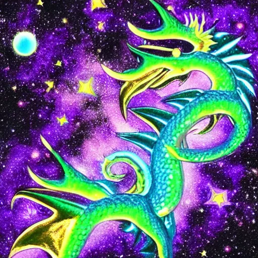 Prompt: A Dragon Astronomy cosmic color scheme