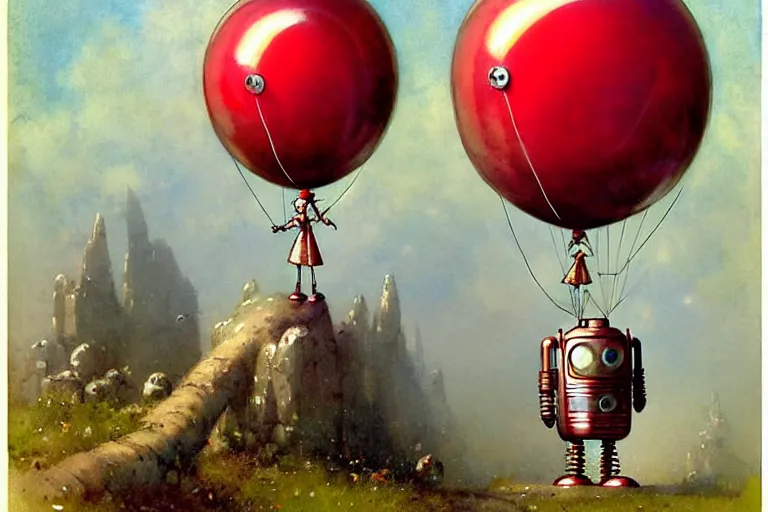 Prompt: adventurer ( ( ( ( ( 1 9 5 0 s retro future robot android mouse rv balloon robot. muted colors. ) ) ) ) ) by jean baptiste monge!!!!!!!!!!!!!!!!!!!!!!!!! chrome red