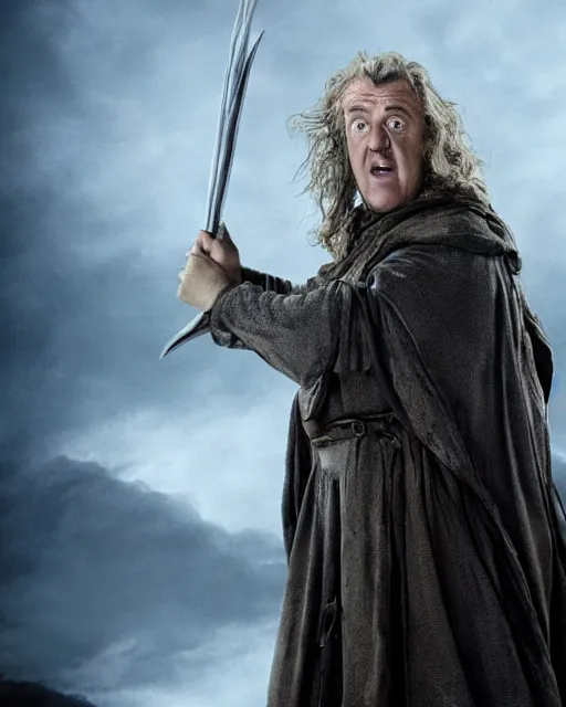 Image similar to film still of jeremy clarkson as the dark lord from the movie the lord of the rings. photographic, photography