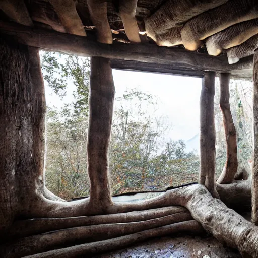 Prompt: house made of limbs, PROMPT, XF IQ4, 150MP, 50mm, f/1.4, ISO 200, 1/160s, natural light, Adobe Photoshop, Adobe Lightroom, DxO Photolab, Corel PaintShop Pro, rule of thirds, symmetrical balance, depth layering, polarizing filter, Sense of Depth, AI enhanced