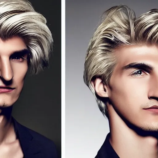 Prompt: really handsome gigachad xqc, beauty magazine photograph
