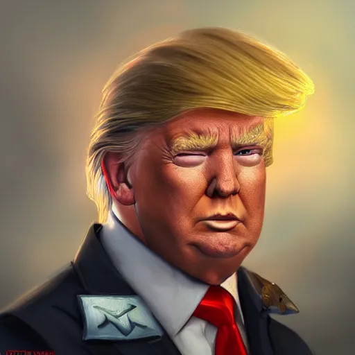 Image similar to donald trump, small, cute, dnd character, portrait, matte fantasy painting, deviantart artstation, by jason felix by steve argyle by tyler jacobson