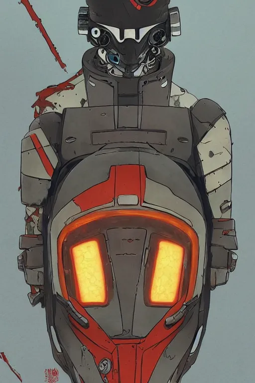 Image similar to robot ninja mask helmet borderland that looks like it is from Borderlands and by Feng Zhu and Loish and Laurie Greasley, Victo Ngai, Andreas Rocha, John Harris