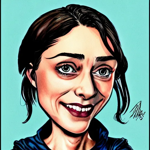 Image similar to caricature of arya stark by Mort Drucker, mad magazine, colored with watercolor, artstation