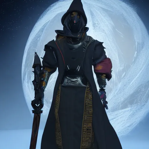 Image similar to painting portrait of an warlock in destiny 2, unreal engine, hyper detailed, 8 k