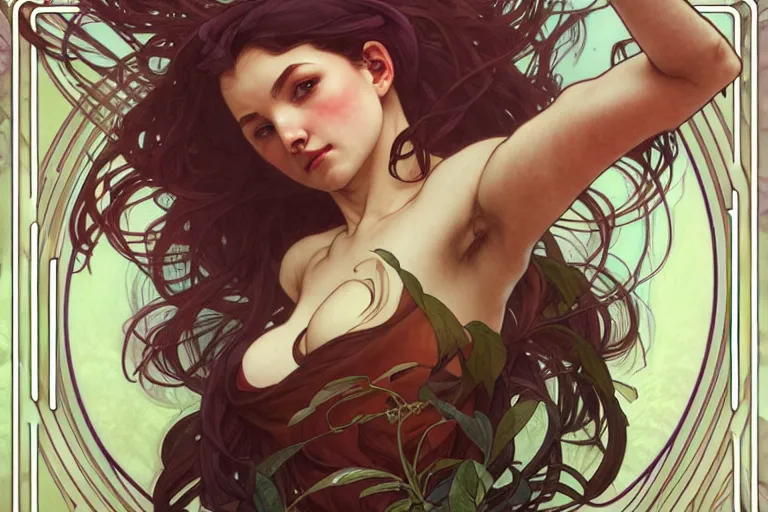 Prompt: ubermench, machiavellian garden, art by artgerm and greg rutkowski and alphonse mucha