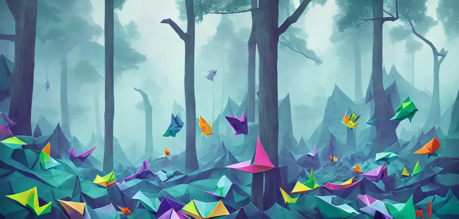 Image similar to origami forest by pawel nolbert