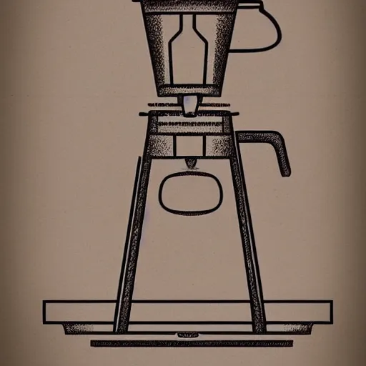 Image similar to coffee maker, industrial design sketch, trending on behance, hofhly detailed, sharp, 4k