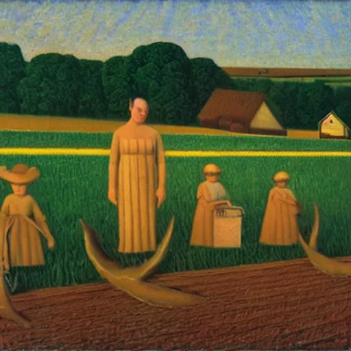 Image similar to by grant wood